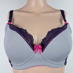 YOU LINGERIE  Nursing Bra Signature Pink/Purple/Gray, Size 36C, NWT